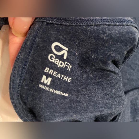 Gap Fit Blue Short Sleeves Open Back Athletic Top - Picture 7 of 9